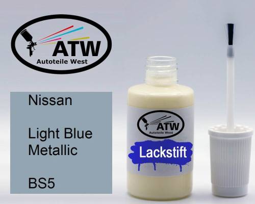 Nissan, Light Blue Metallic, BS5: 20ml Lackstift, von ATW Autoteile West.